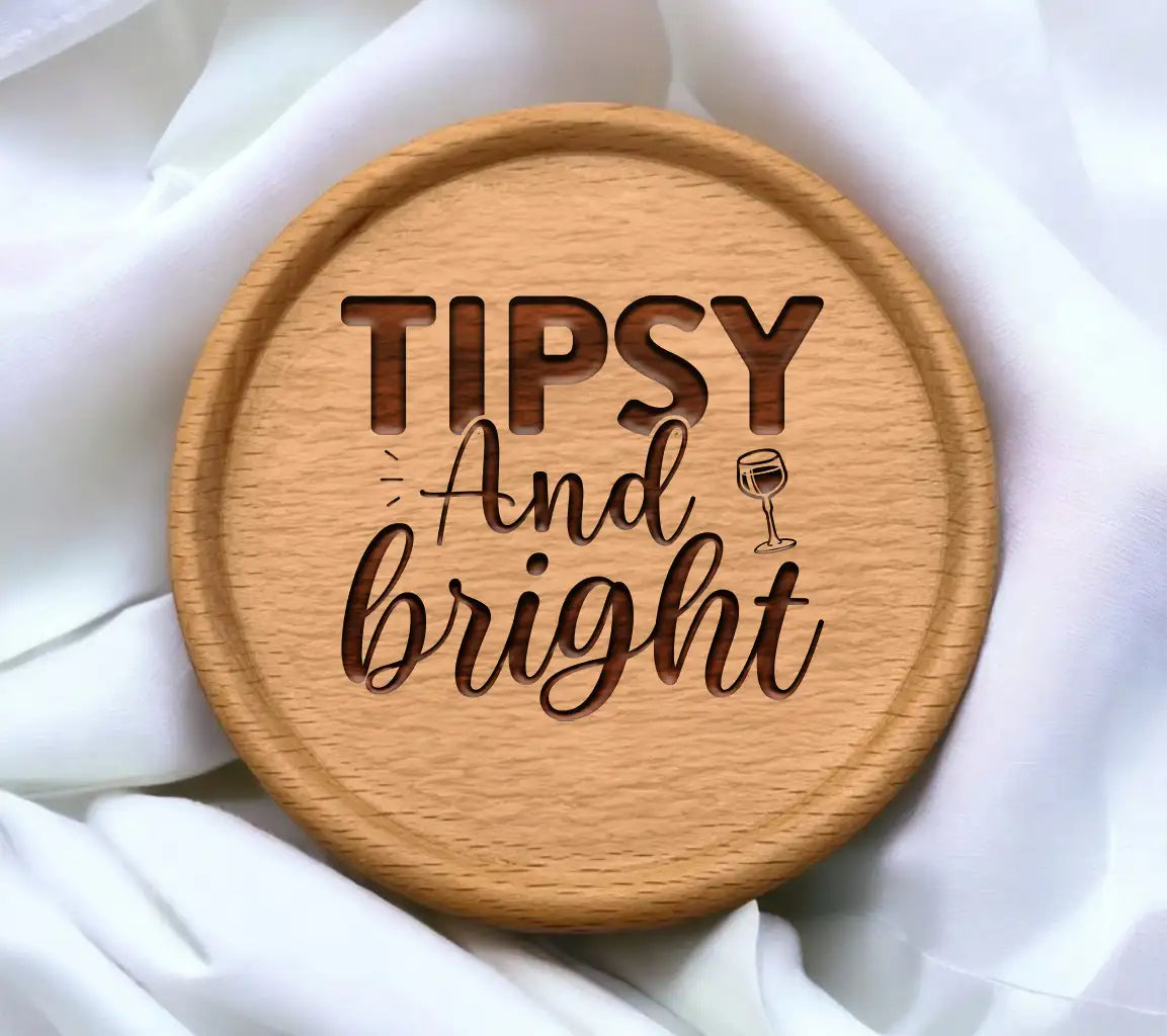 Christmas Wine Tipsy & Bright SVG SVG