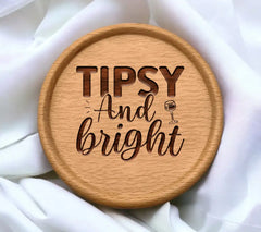 Christmas Wine Tipsy & Bright SVG SVG