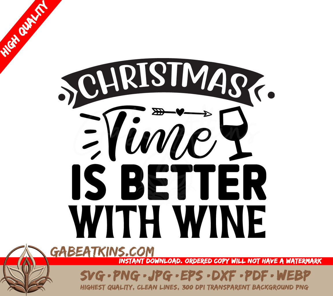 Christmas Wine SVG Design SVG