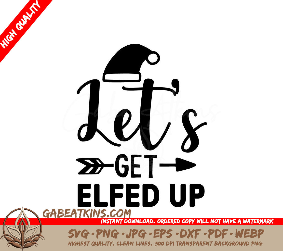 Elf-Up Christmas Wine SVG SVG