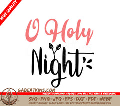 Pink & Black O Holy Night SVG SVG