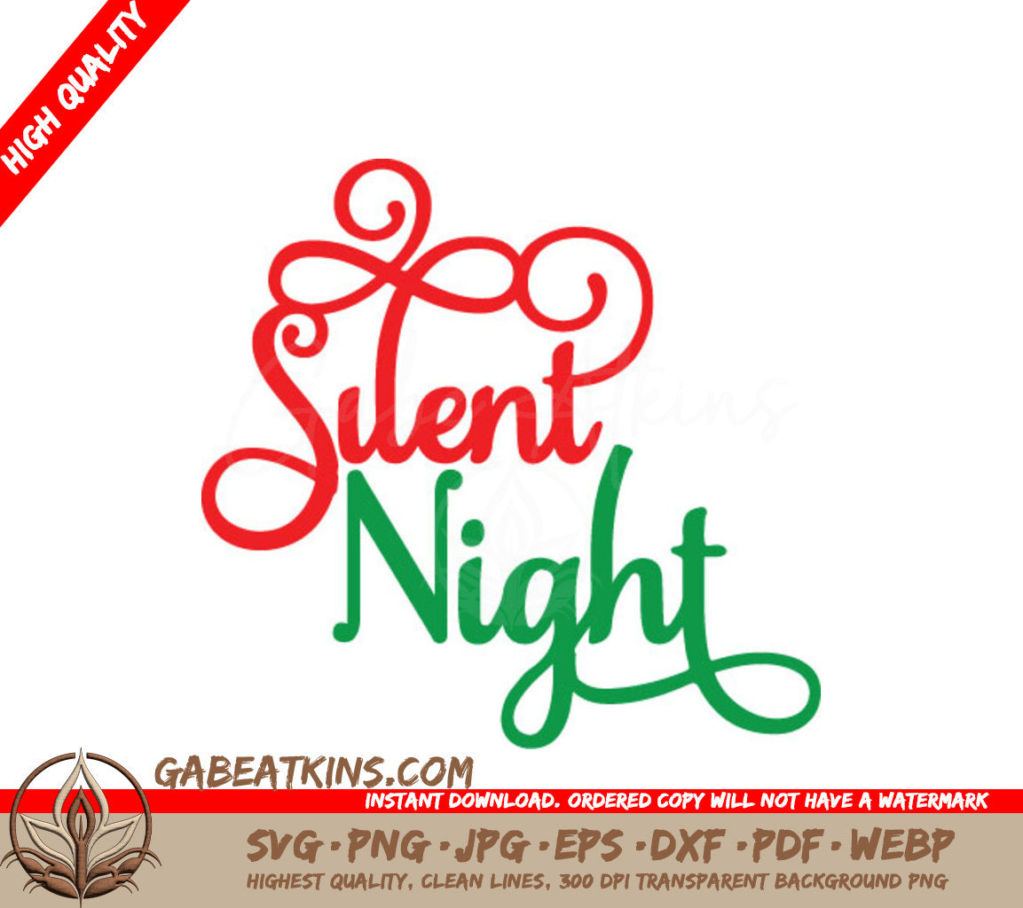 Red & Green Silent Night SVG SVG