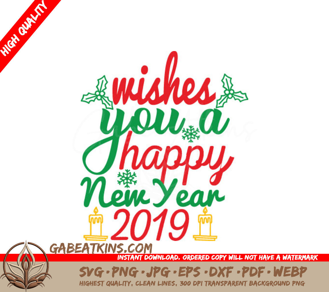 Christmas Happy New Year SVG Card SVG