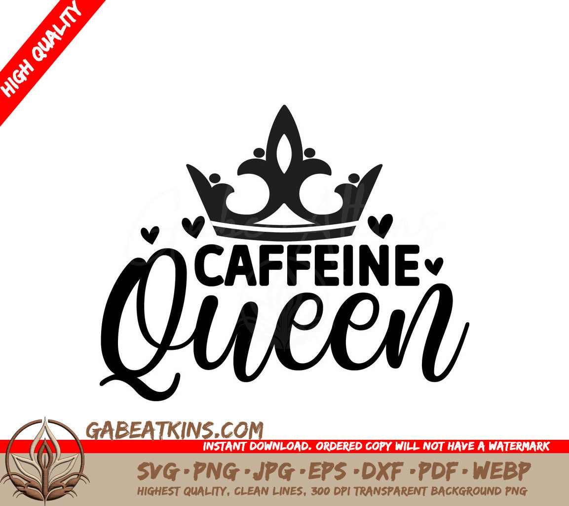 Caffeine Queen Crown SVG SVG