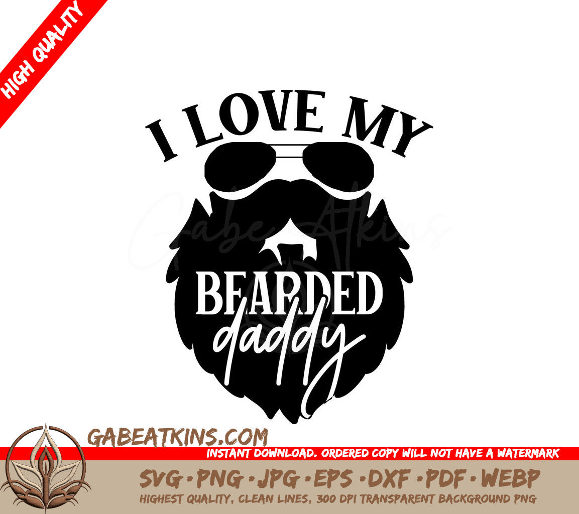 Bearded Daddy SVG Design SVG