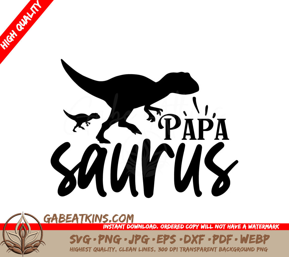 Papa Saurus Dinosaur SVG Cut File SVG