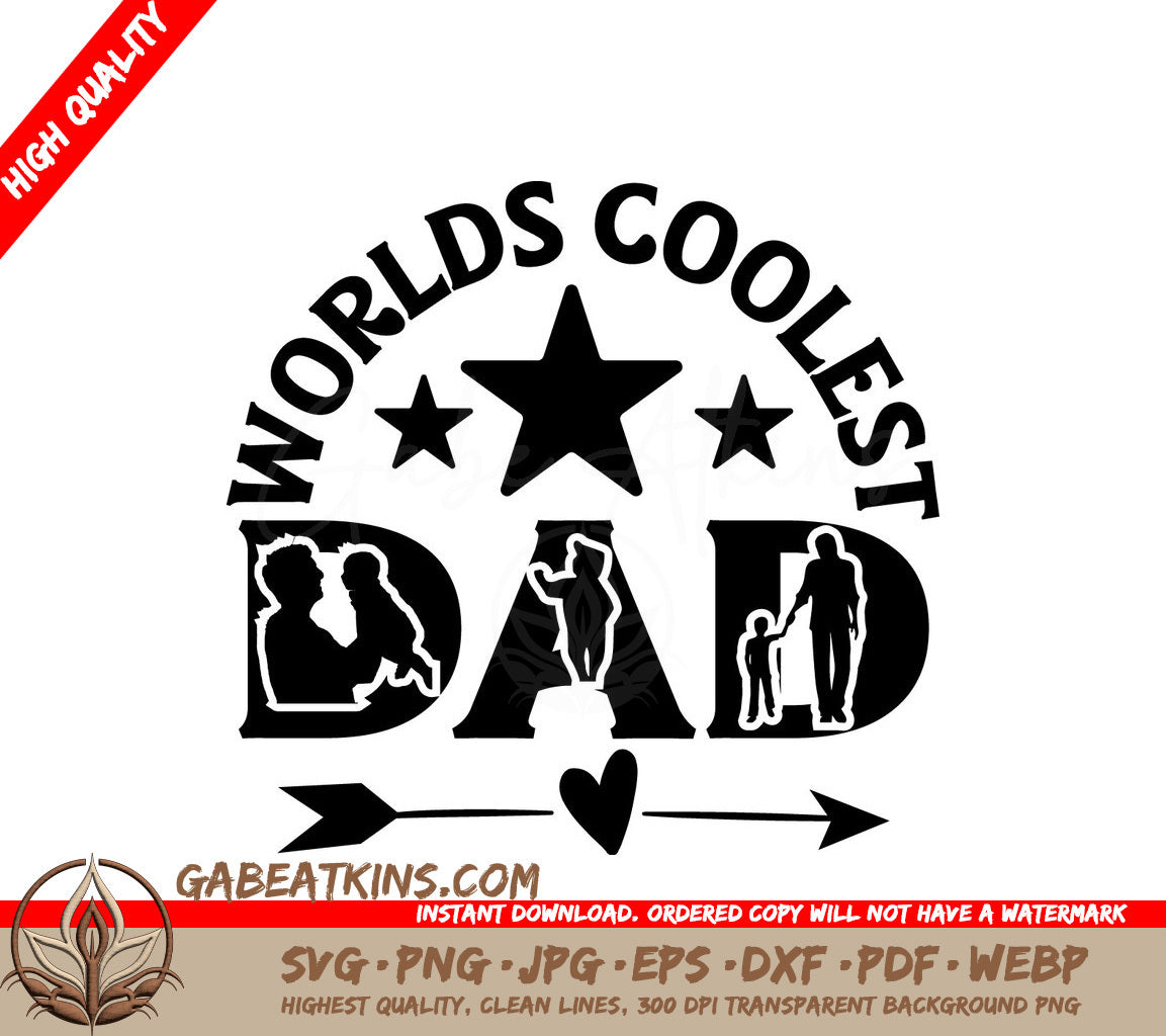 Worlds Coolest Dad SVG Design SVG