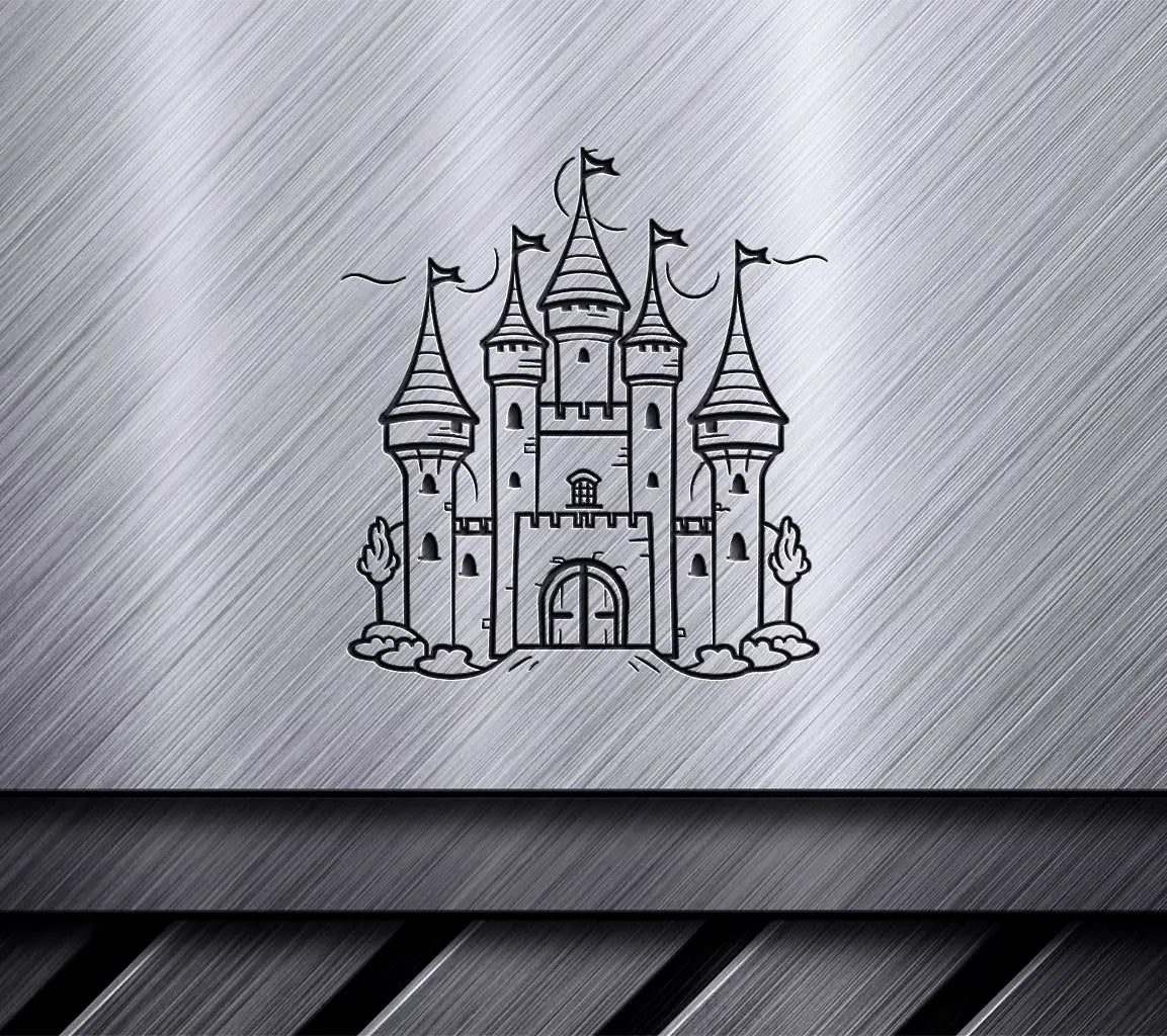  Castle with Flags SVG - Dark Forest Tale of Intrigue SVG