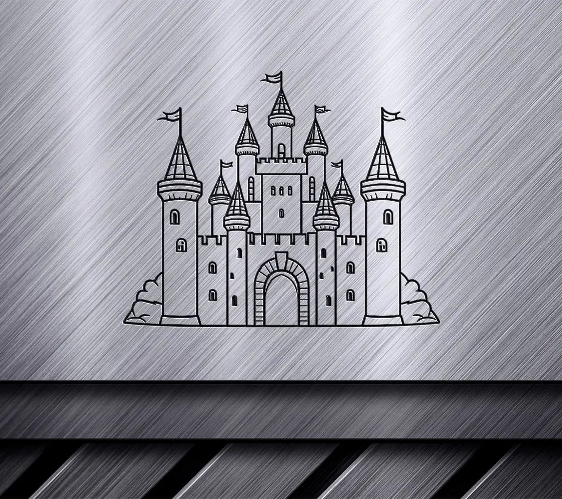  Castle with Flags SVG - Dark Kingdom Tale of Despair & Redemption SVG