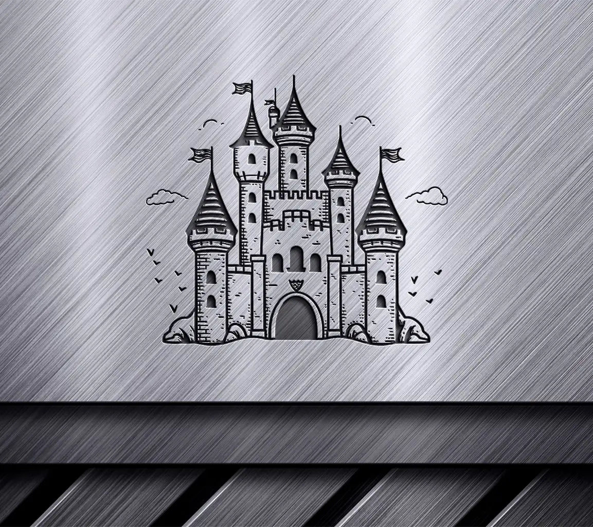  Castle with Flags SVG - Enchanted Realm SVG