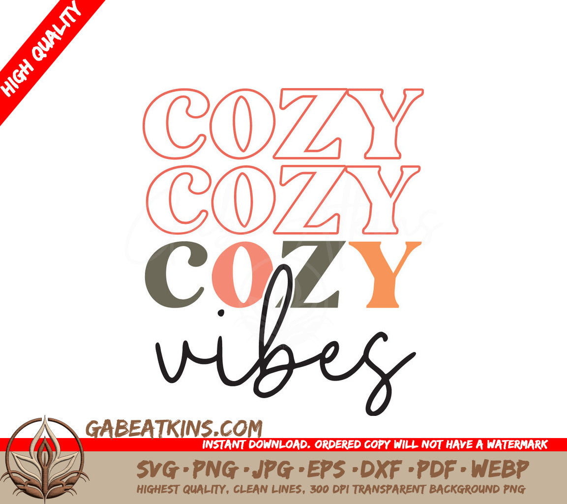 Cozy Vibes Fall SVG Design SVG