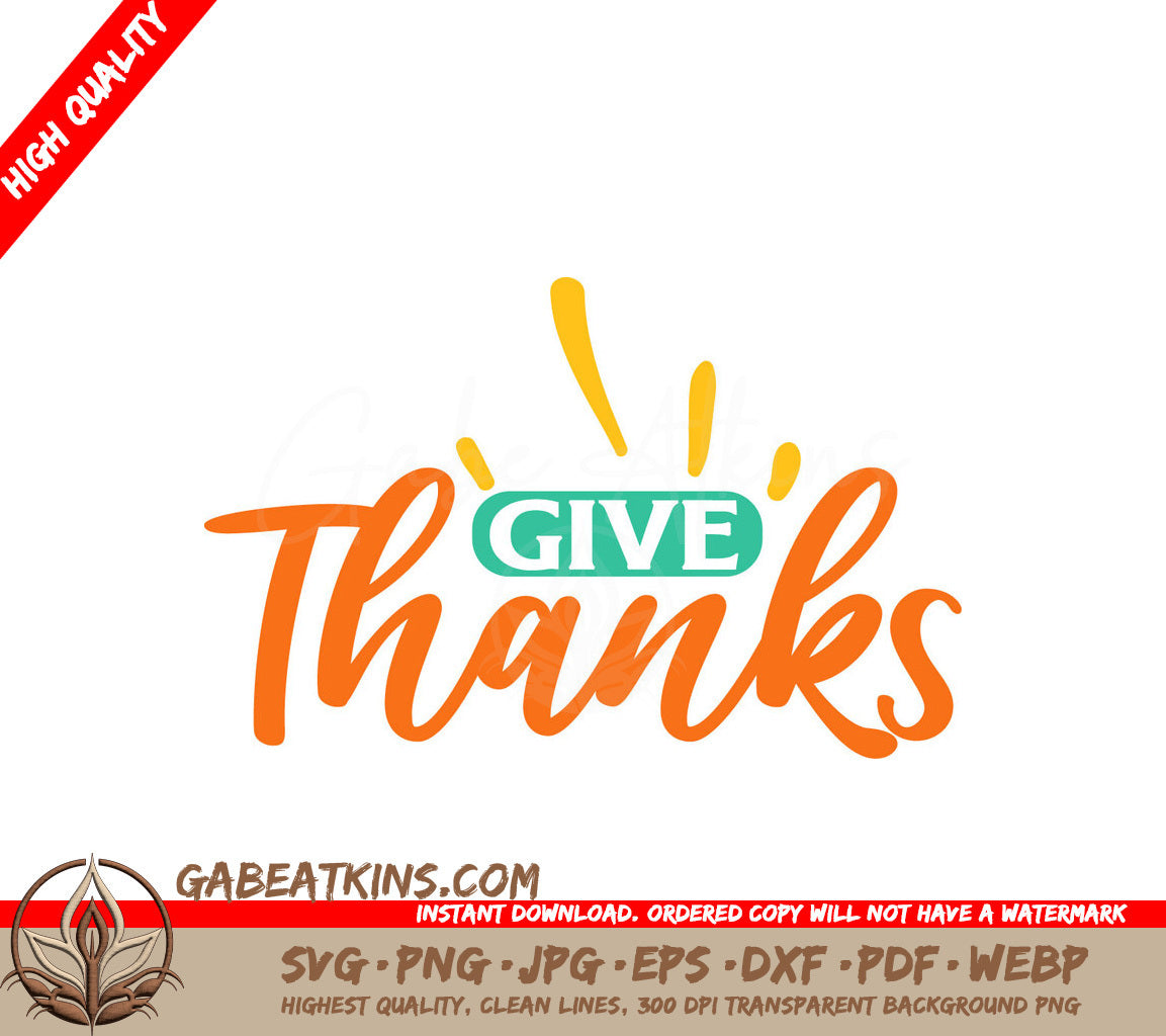 Fall Give Thanks Orange Green SVG SVG