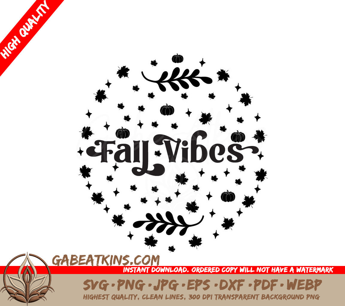 Fall Vibes Round Sign SVG SVG