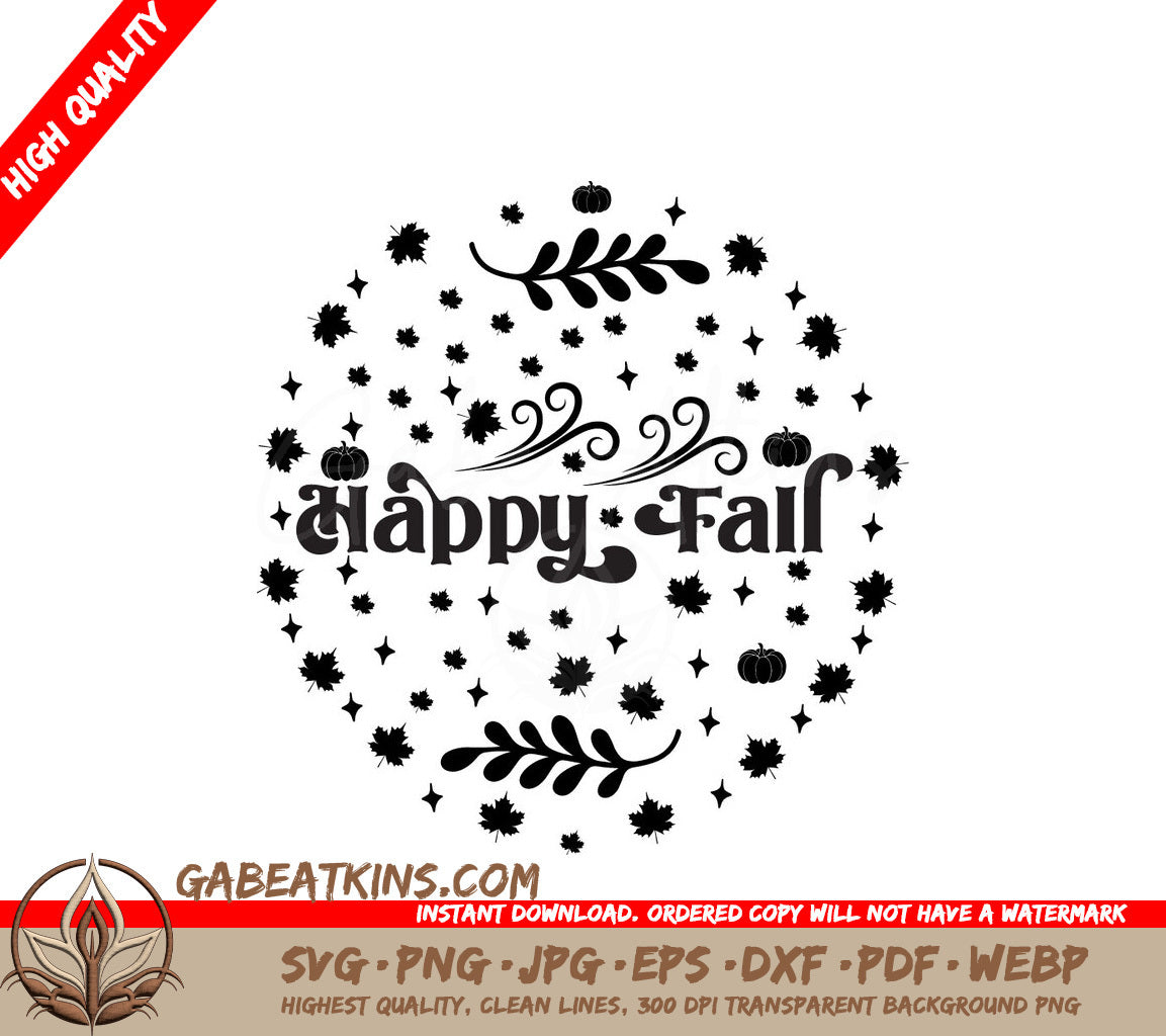 Happy Fall Round Sign SVG SVG