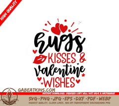 Hugs Kisses Valentine Wishes SVG SVG