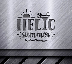 Black & Pink Hello Summer SVG SVG