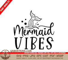 Mermaid Tail SVG with Vibes SVG