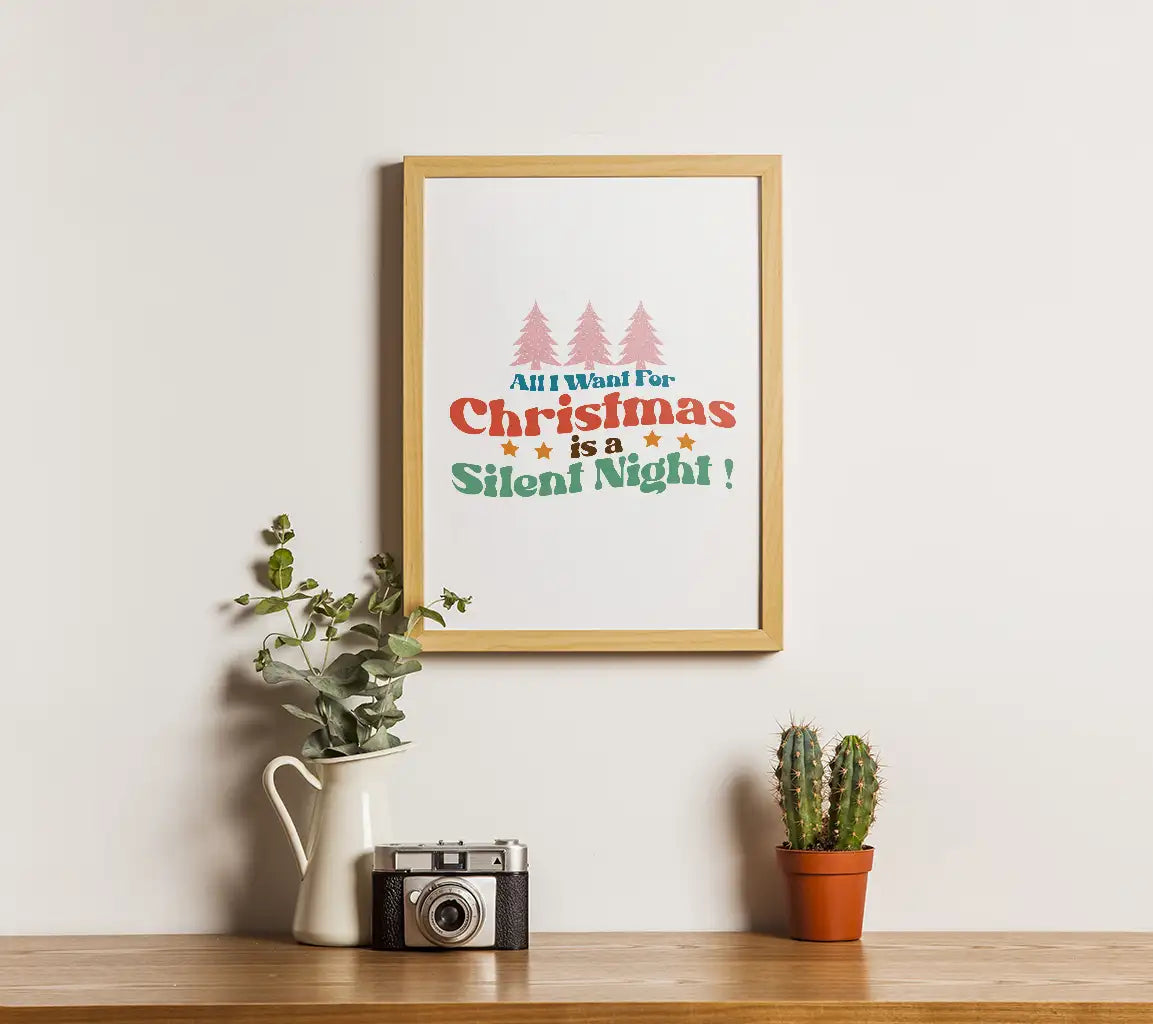 Silent Night Christmas SVG Poster SVG