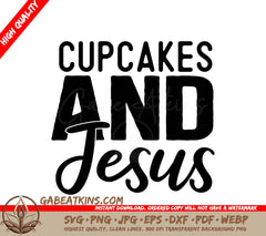 Cupcakes & Jesus SVG Design SVG