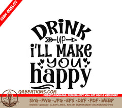 Drink Up, Happy Wine SVG SVG