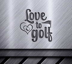 Golf Love Heart SVG Keychain SVG