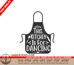 Dancing Kitchen Black Apron SVG SVG