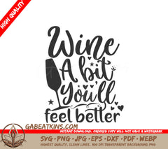 Wine A Bit SVG Design SVG