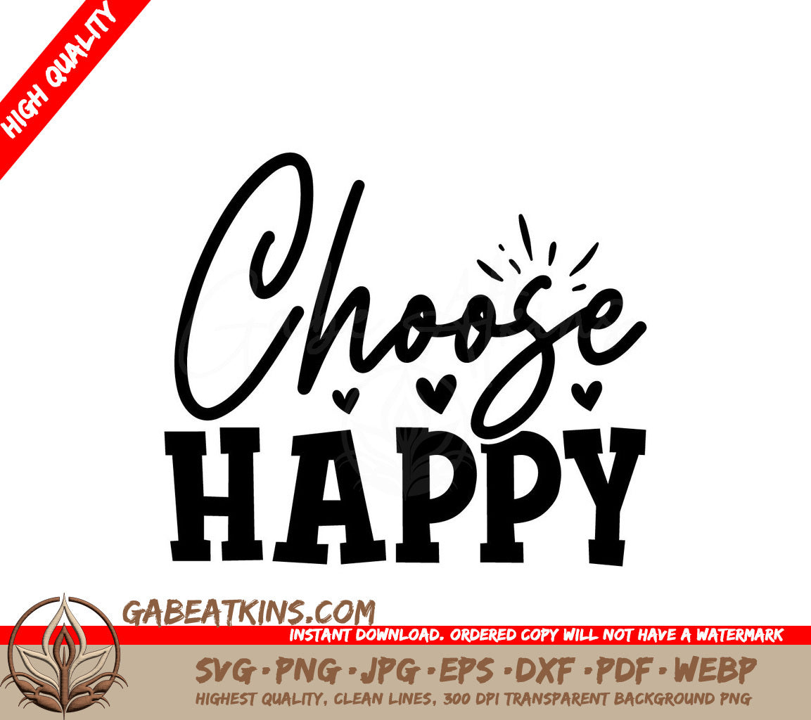 Choose Happy SVG Sticker SVG