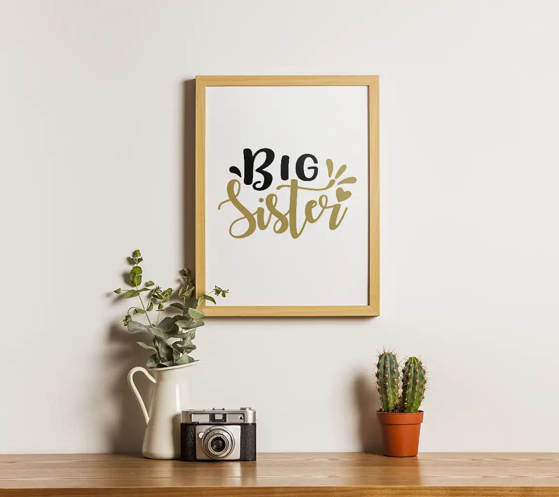 Big Sister SVG Black Gold Sign SVG