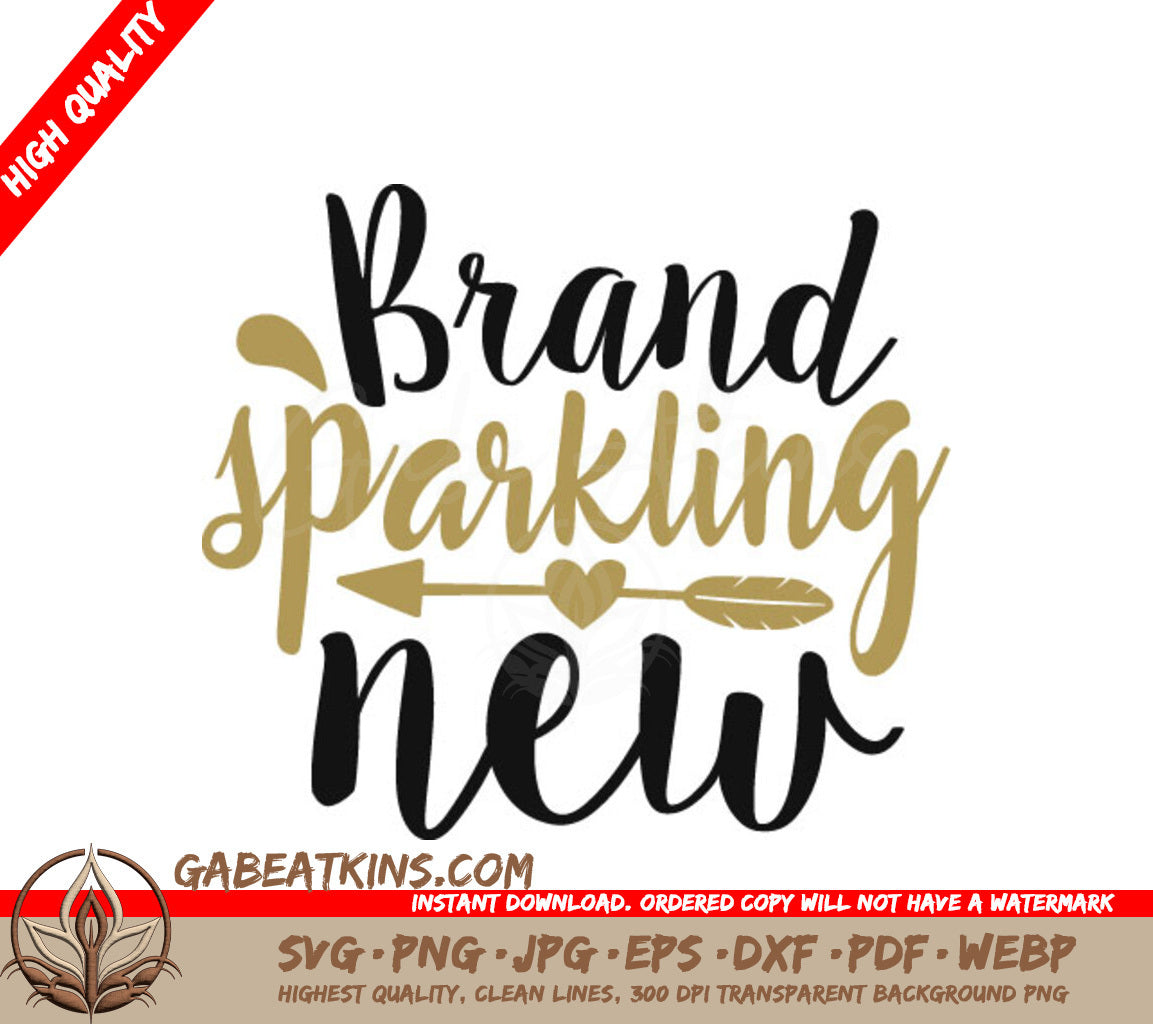 Black & Gold Brand Sparkling New SVG SVG