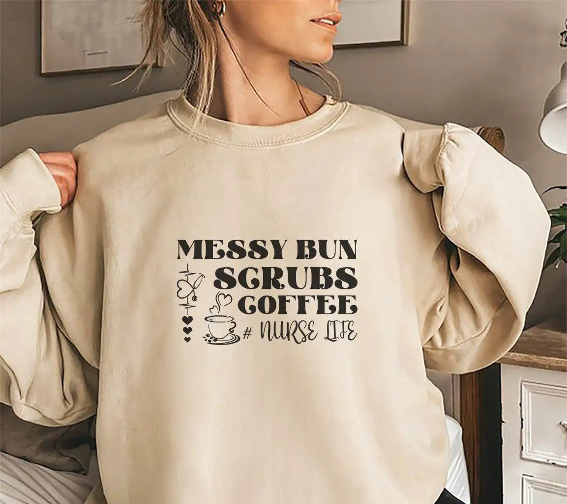 Nurse Life Messy Bun SVG SVG