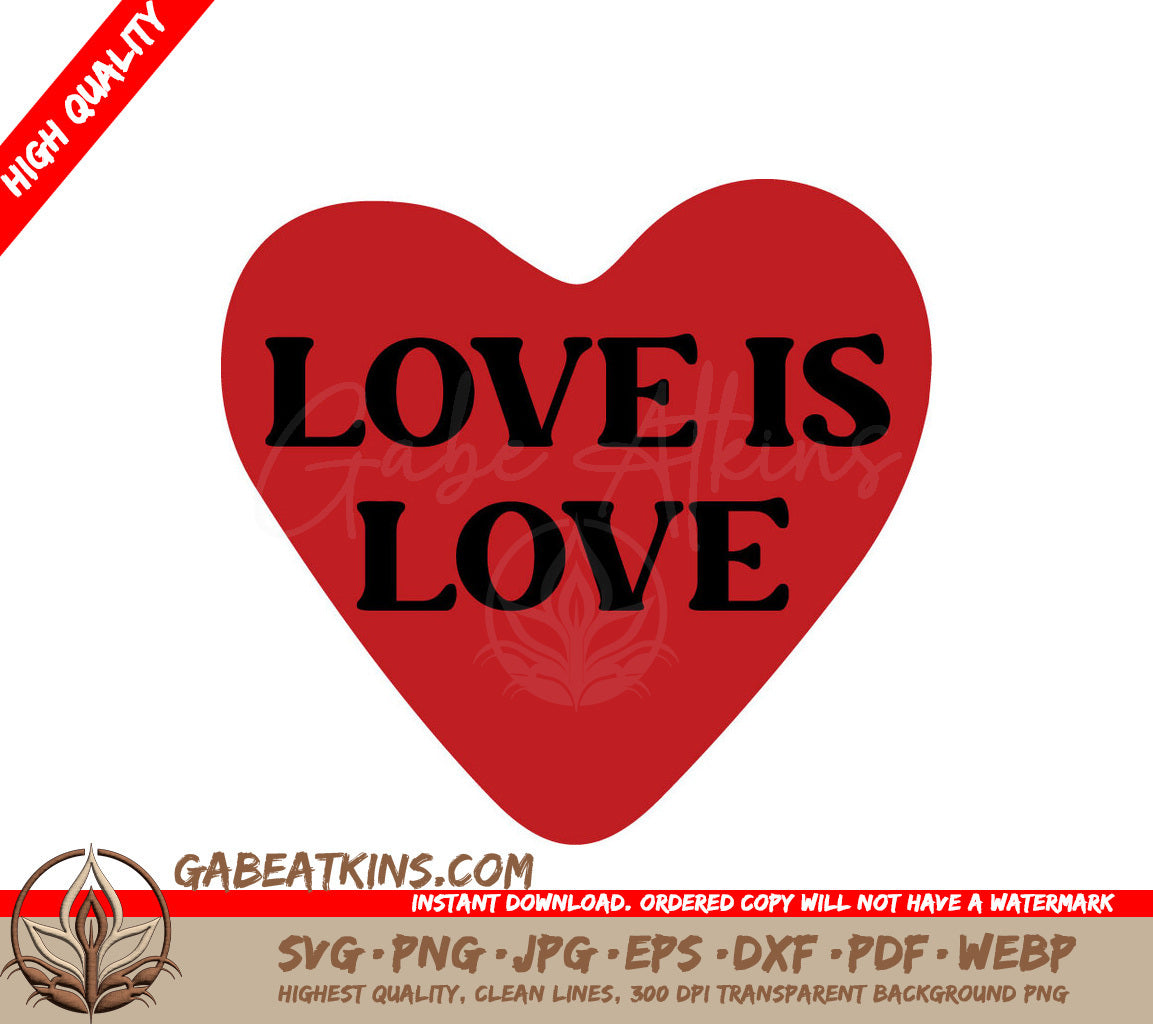 Red Heart Love Is Love SVG SVG