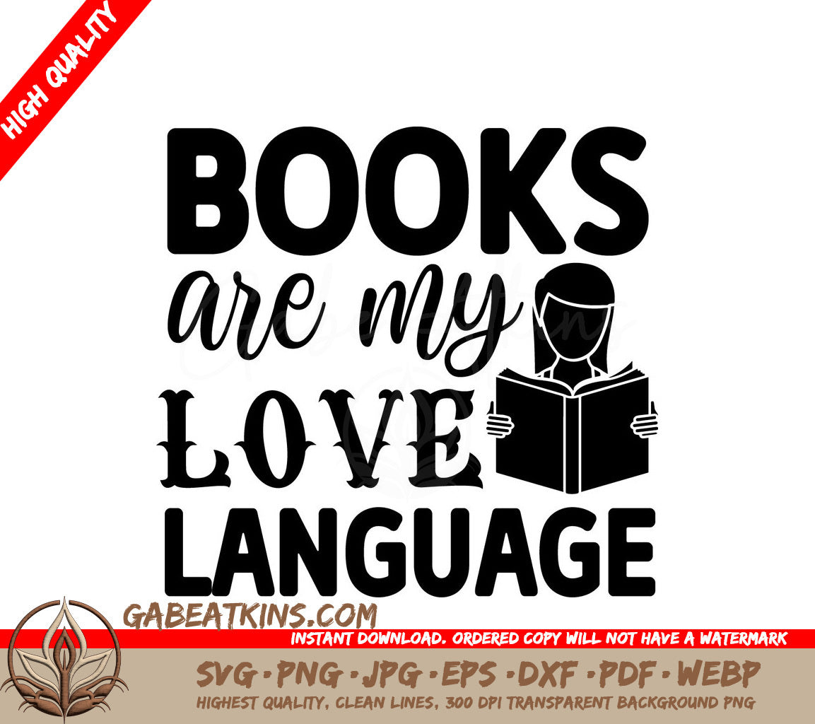 Books Are My Love Language SVG SVG