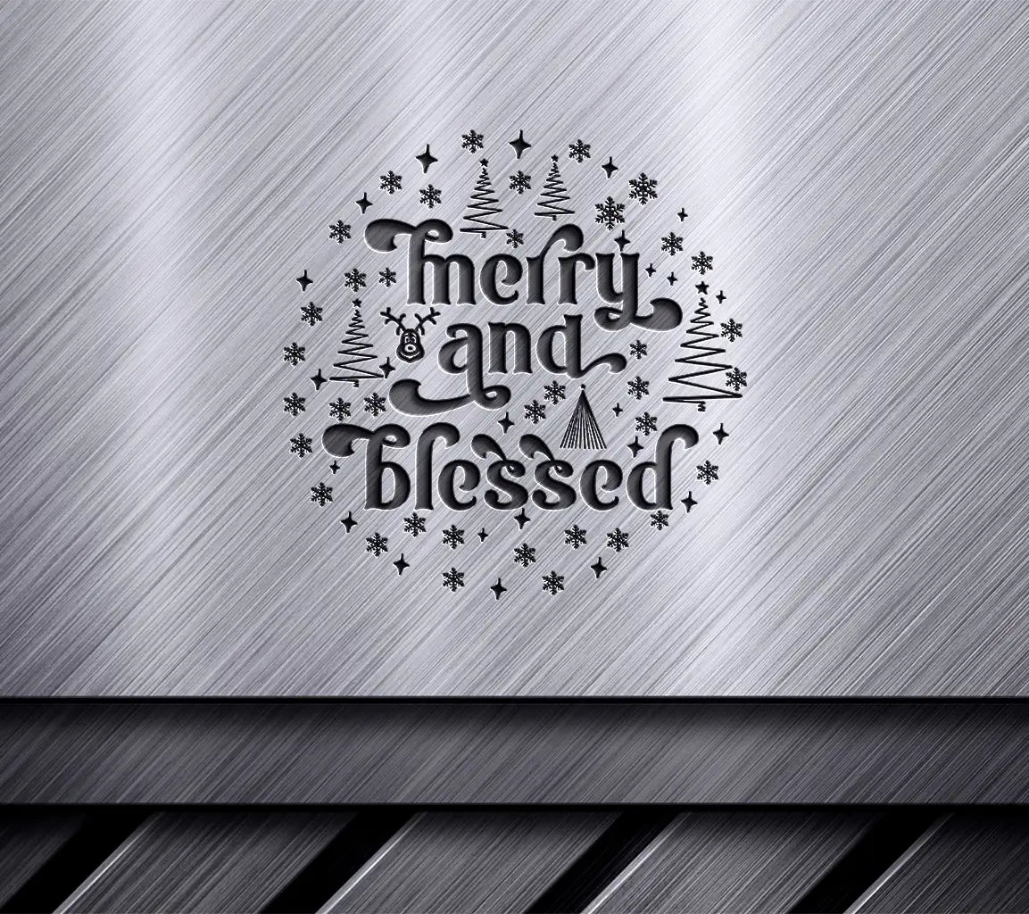 Merry & Blessed Christmas Ornament SVG SVG