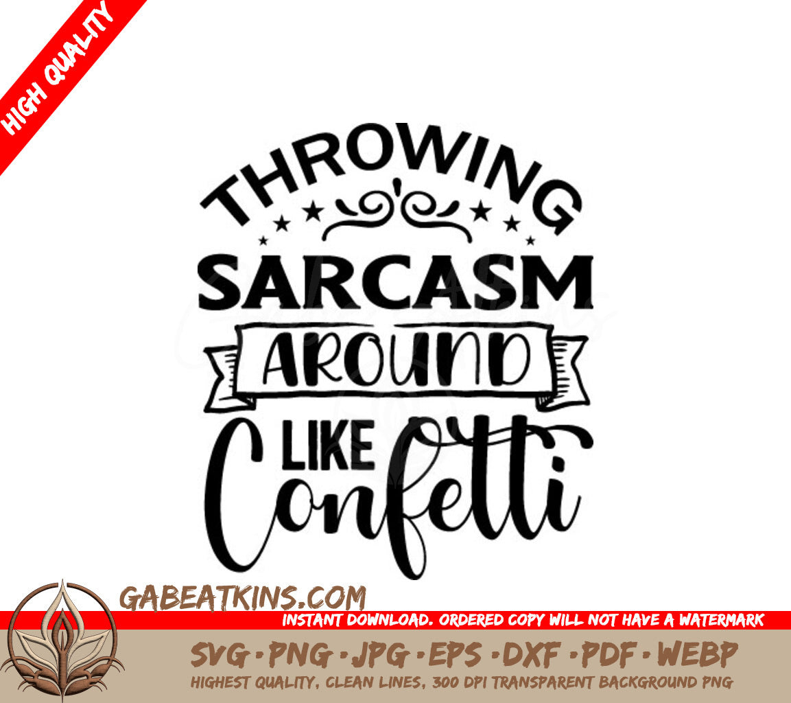 Sarcastic Confetti SVG Design SVG