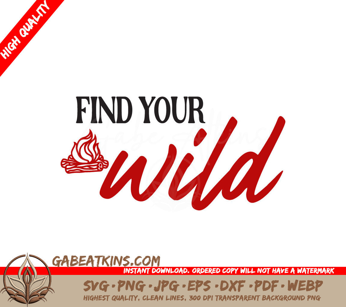 Red & Black Find Your Wild SVG SVG