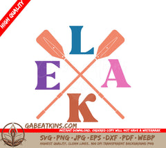 Lake Paddle SVG Design SVG