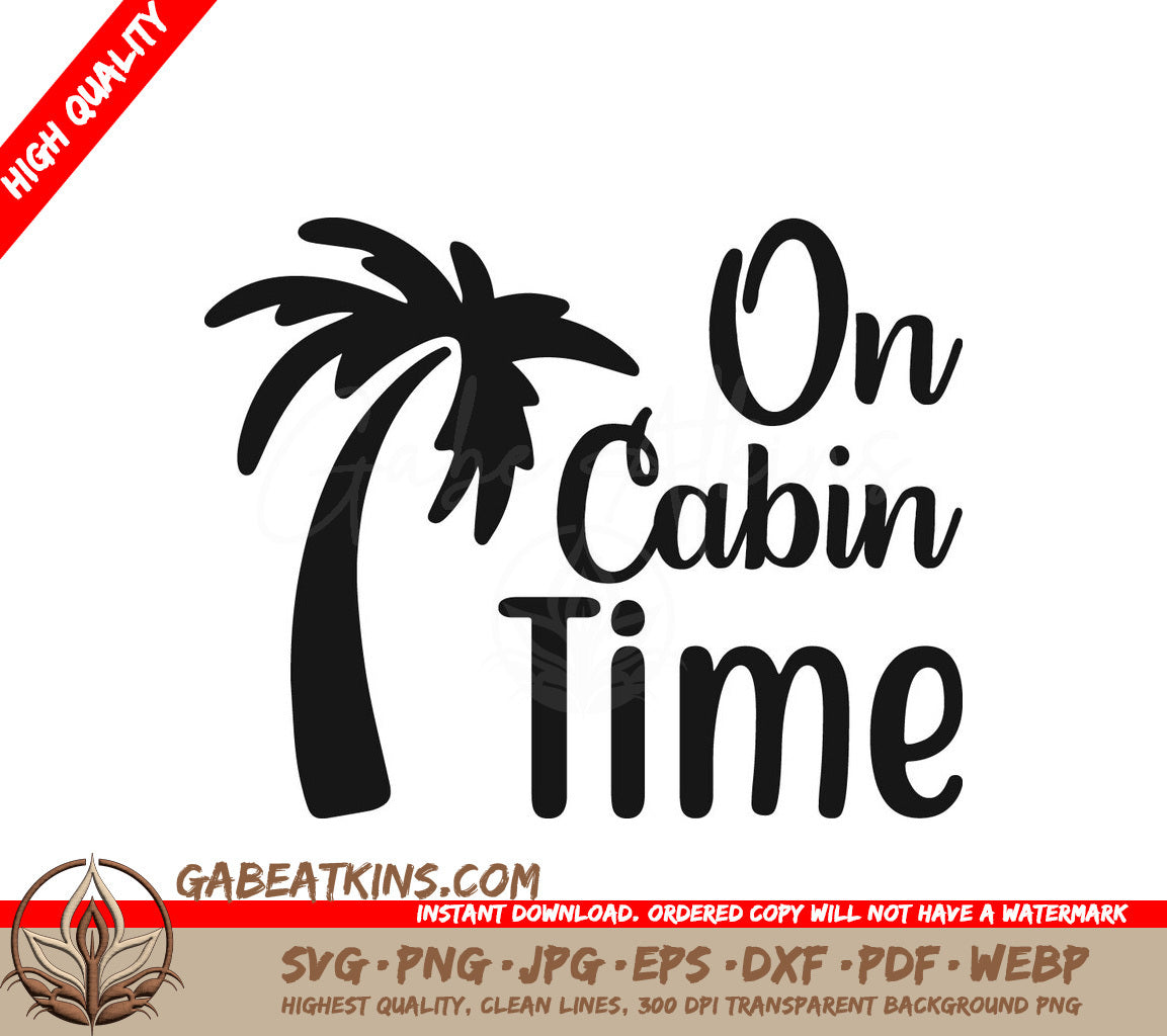 Palm Tree Cabin Time SVG SVG