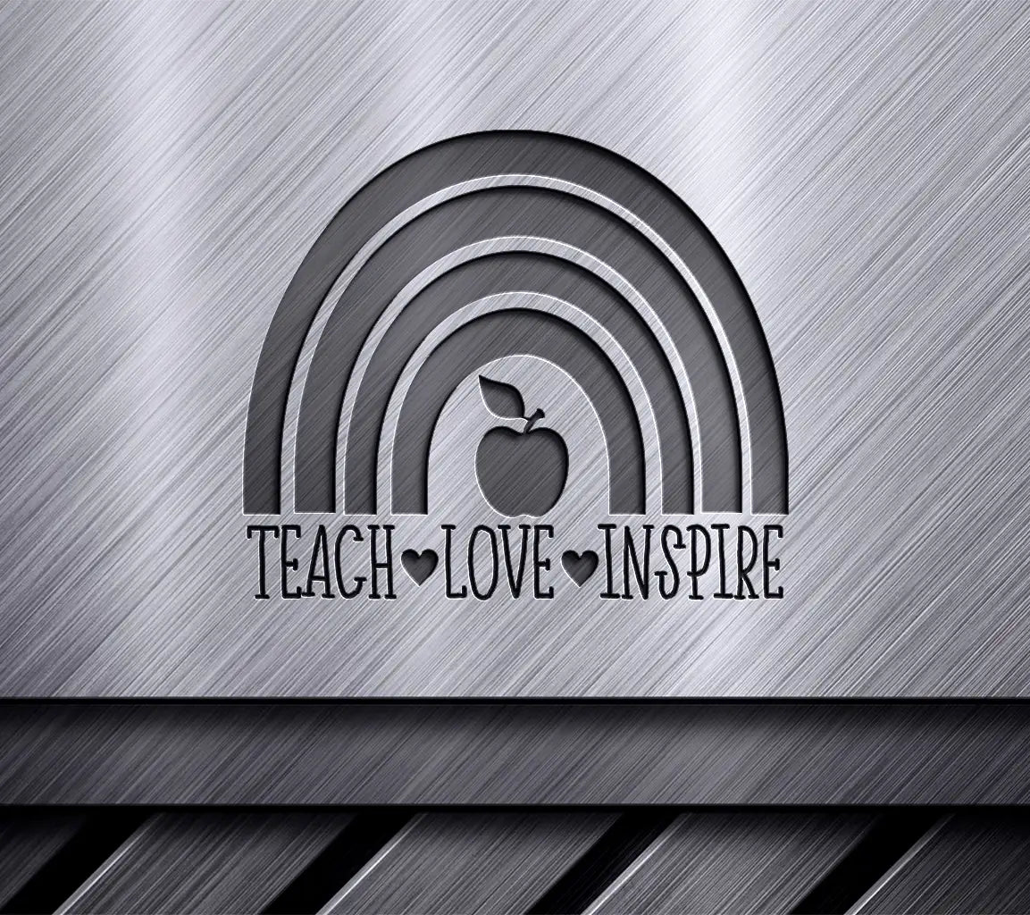 Rainbow Apple Teach Love Inspire SVG SVG