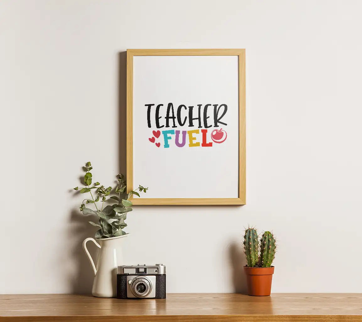 Teacher Fuel SVG with Hearts & Apple SVG