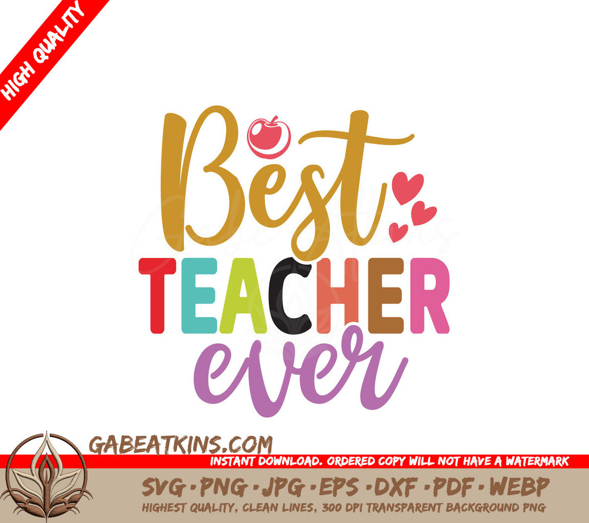 Best Teacher Ever SVG Stickers SVG