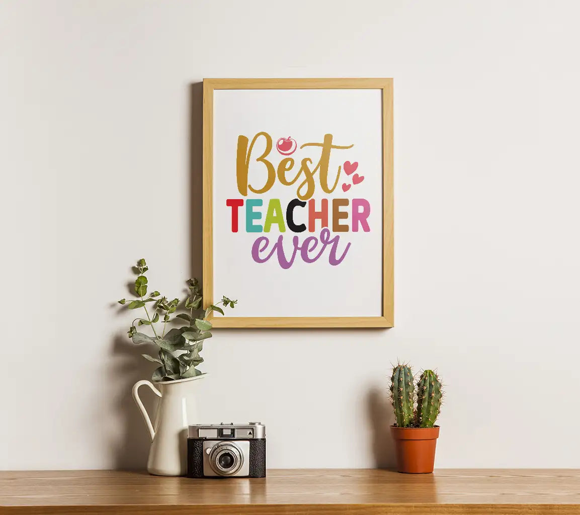 Best Teacher Ever SVG Colorful Sign SVG