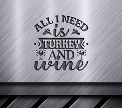 Thanksgiving Turkey & Wine SVG SVG