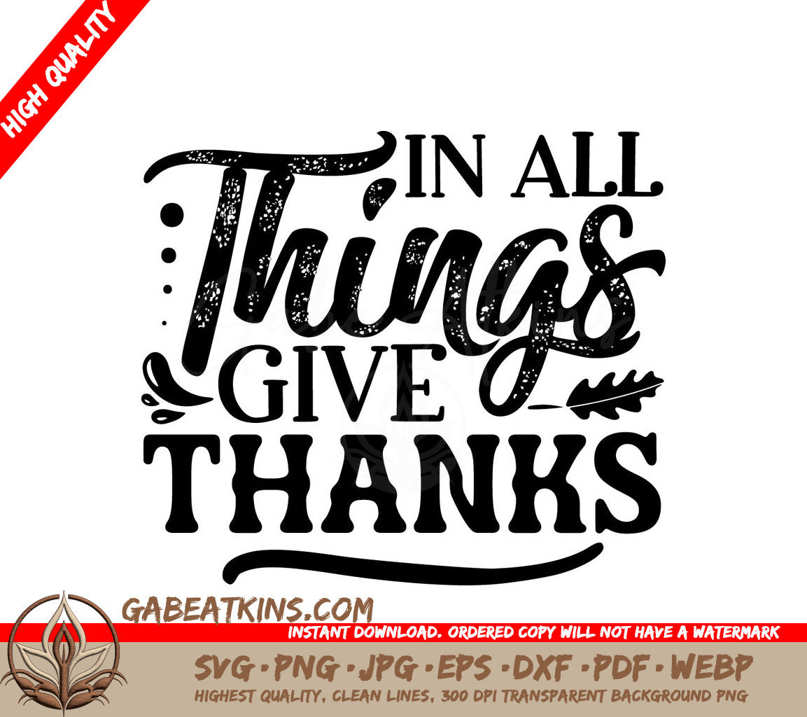 Thanksgiving Give Thanks SVG Poster SVG