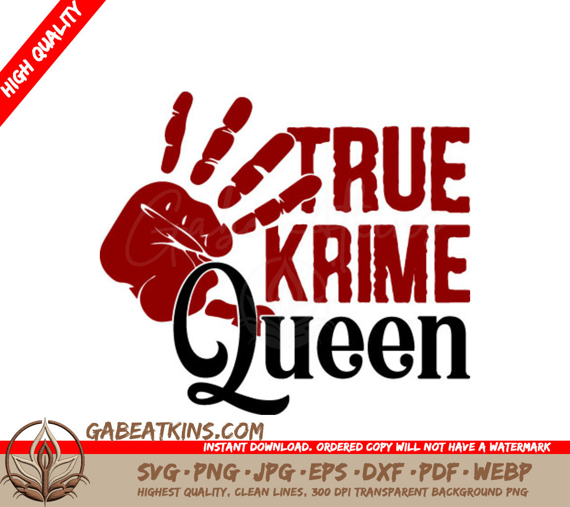 Red & Black True Crime Queen SVG SVG