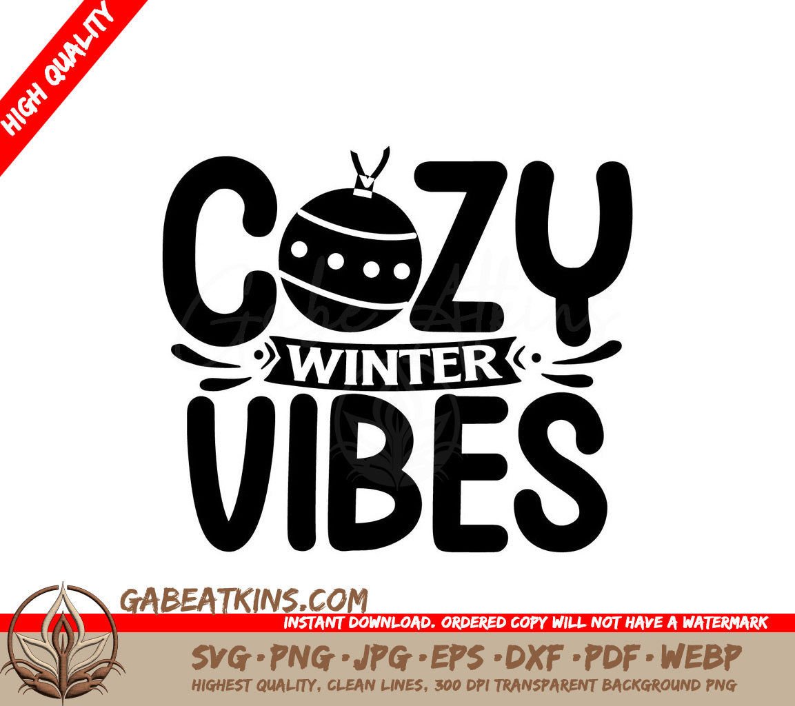 Cozy Winter Vibes SVG Design SVG