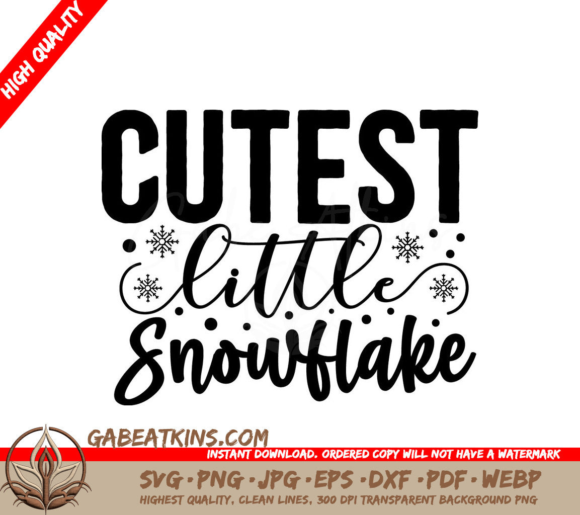 Cutest Little Snowflake SVG SVG