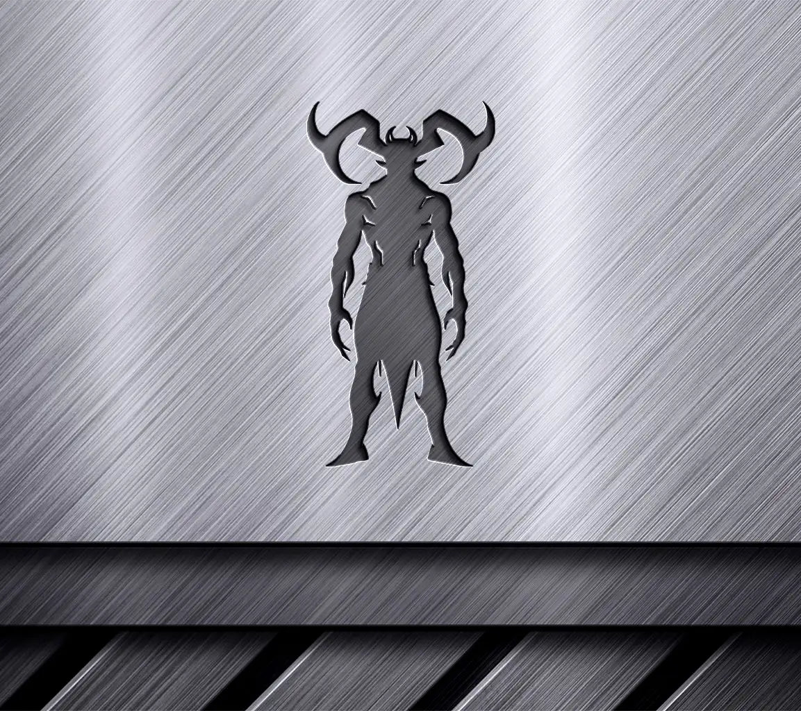  Monster Silhouette SVG with Horns - Demon Wizard Design SVG