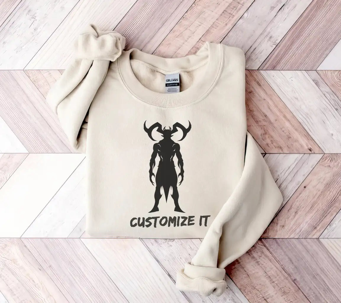  Monster Silhouette SVG with Horns - Demon Wizard Design SVG