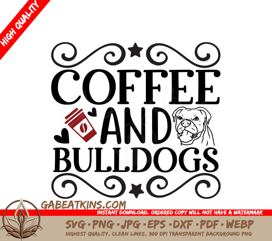 Coffee Bulldog SVG Design SVG